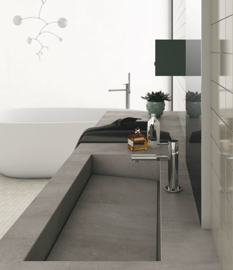 Modern beige and grey bathroom vanity - Modern - Bathroom ...