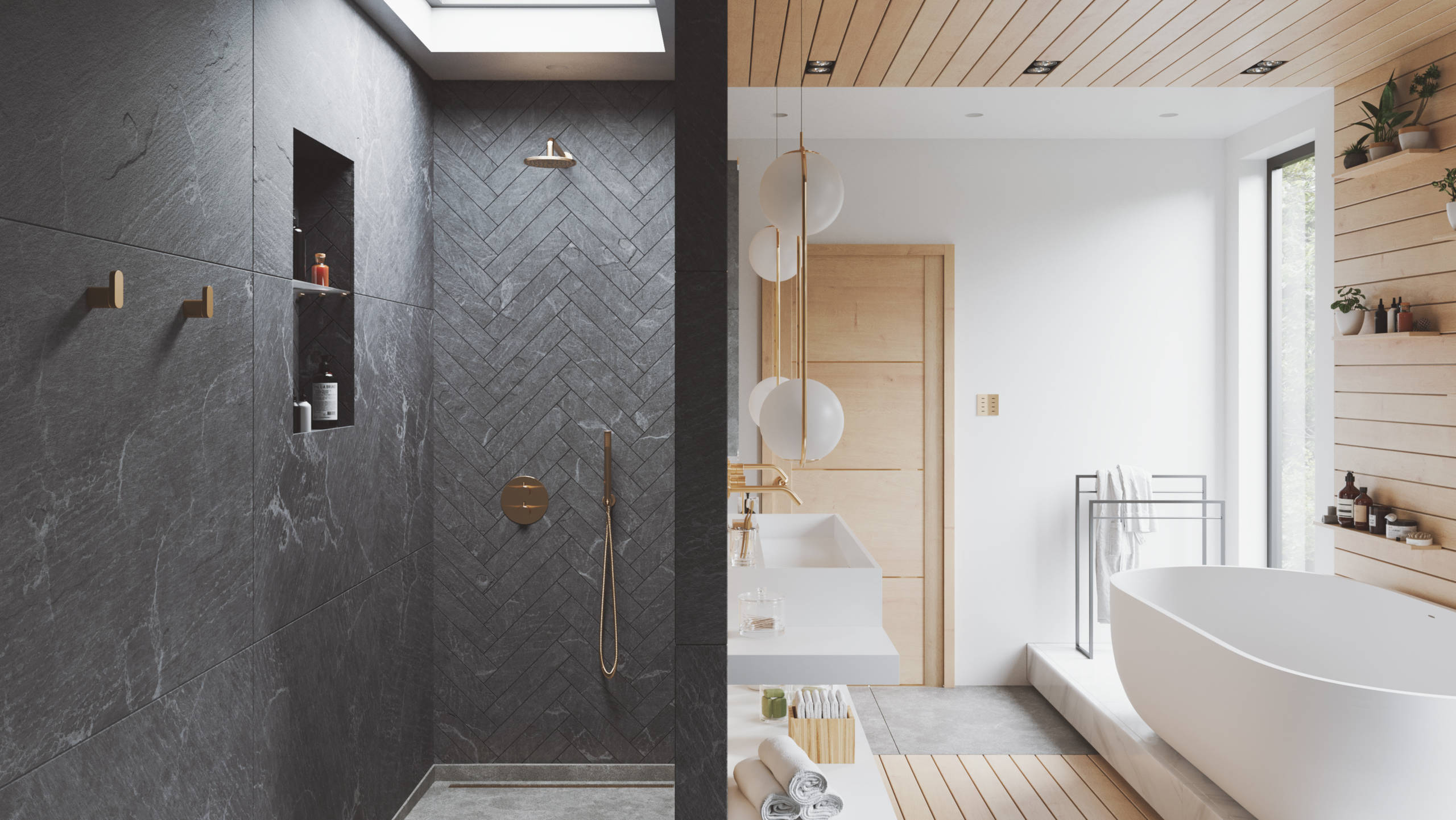 75 Gray Slate Tile Bathroom Ideas You