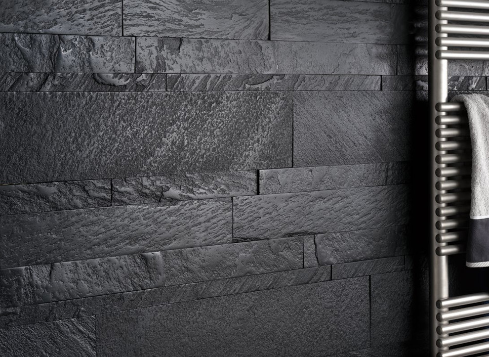 Modern dark grey bathroom wall Modern Bathroom Miami by Simple