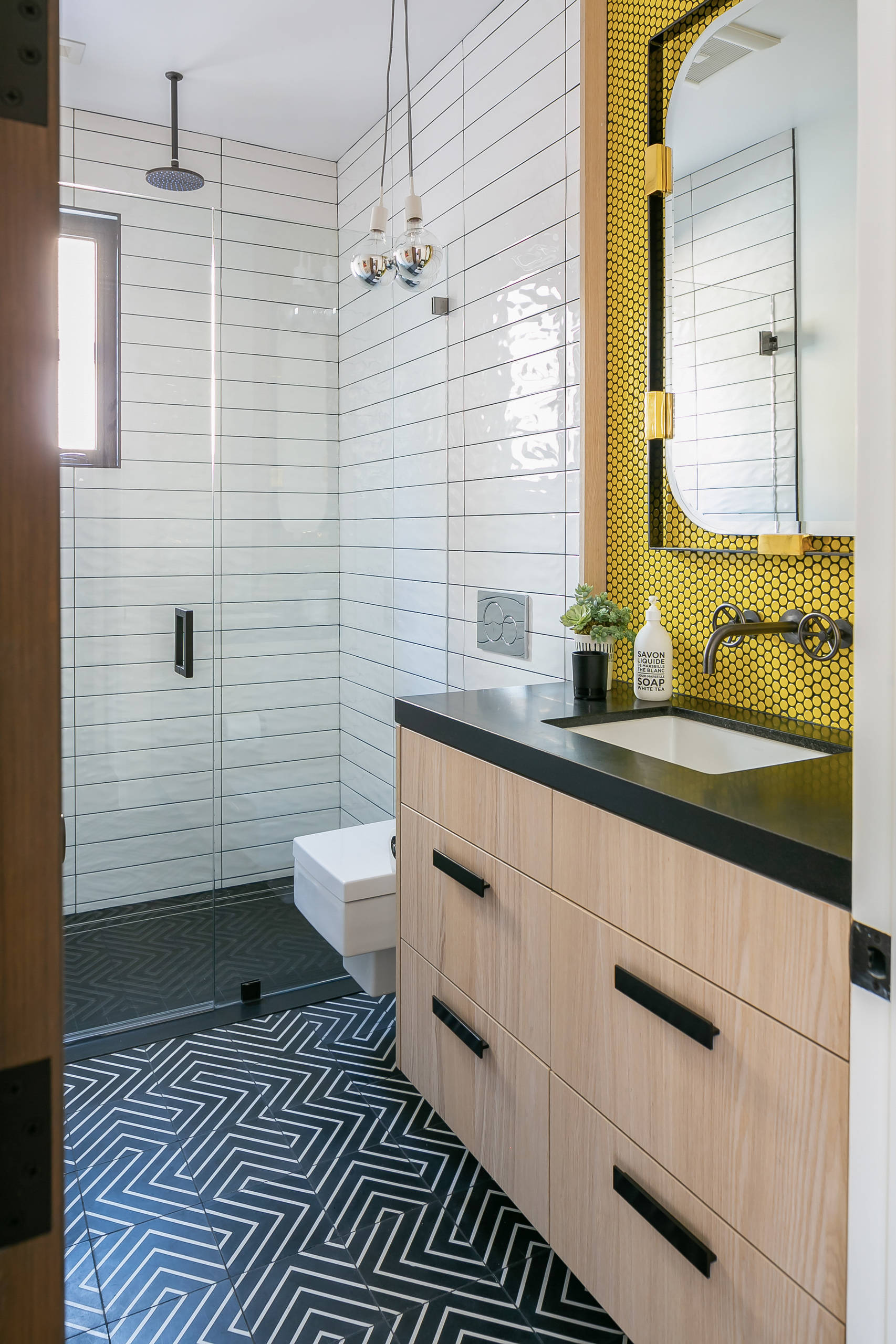 75 Beautiful Yellow Tile Bathroom Pictures Ideas August