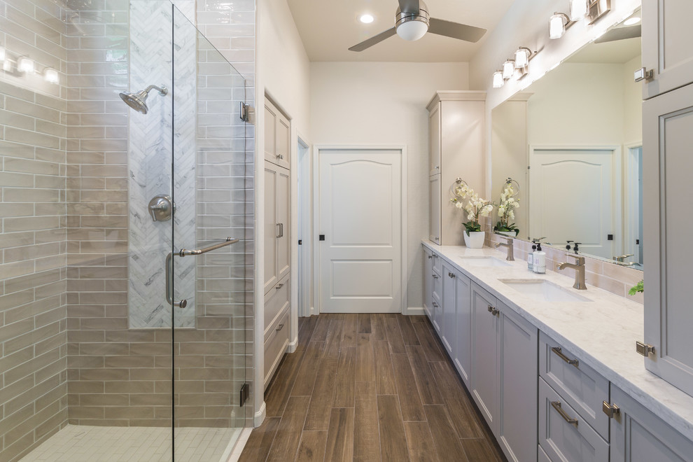 Modern Farmhouse Master Bath Farmhouse Bathroom Phoenix by Elle Interiors Houzz