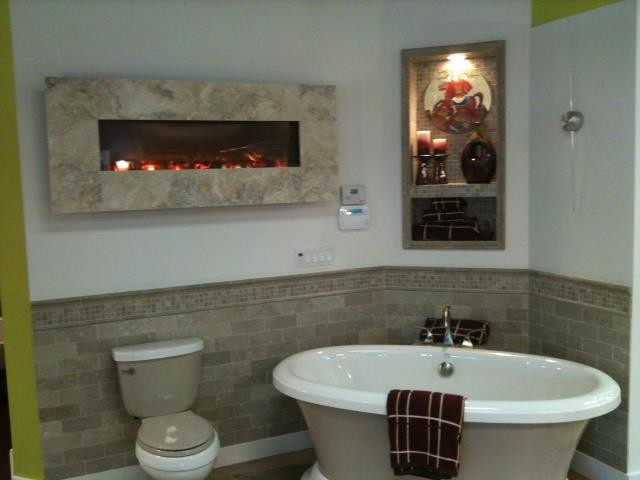 Modern Flames Electric Fireplace, Electric Fireplace Over Bathtub
