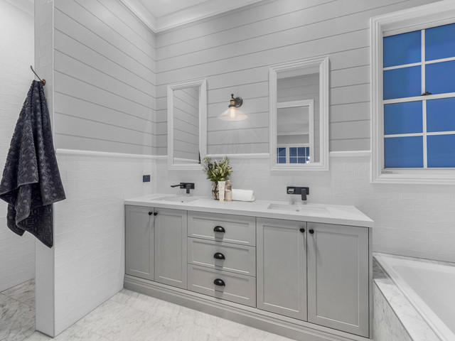 Modern Hamptons Style Contemporary Bathroom Brisbane By Intrim Group Pty Ltd Houzz Au