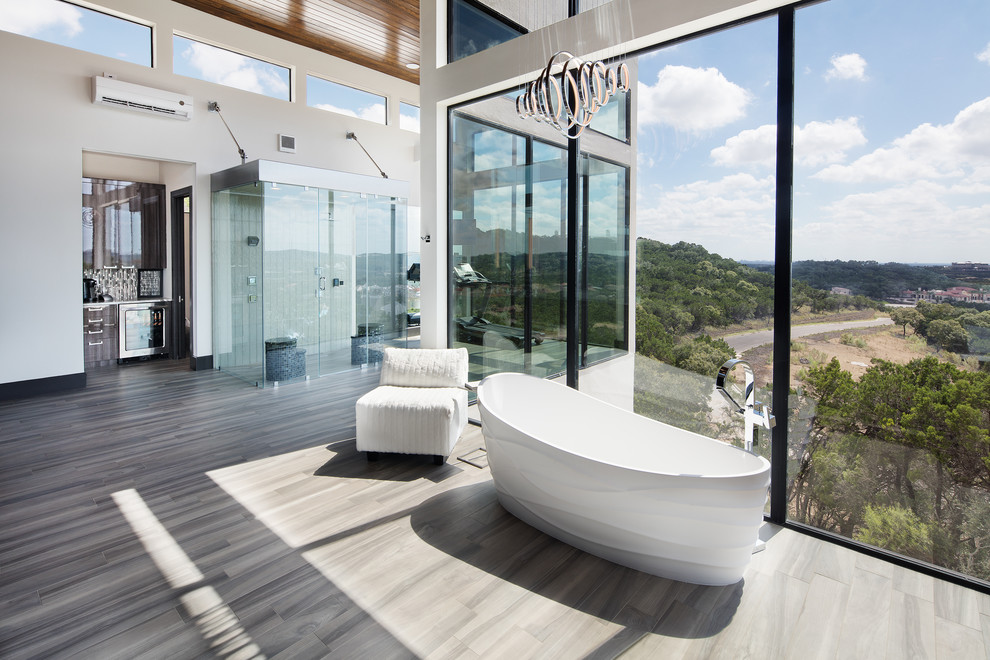 Design ideas for a large contemporary bathroom in Austin.