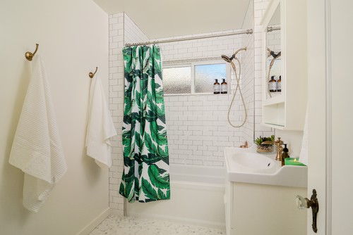 Tropic Vibes: Transform Your Small Bathroom Window with a Tropic Shower Curtain