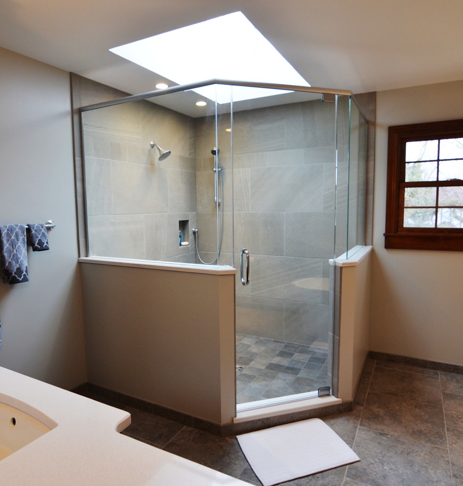 Modern Naperville Bath in Cool Tones Contemporary Bathroom Other by Adam Hartig Houzz