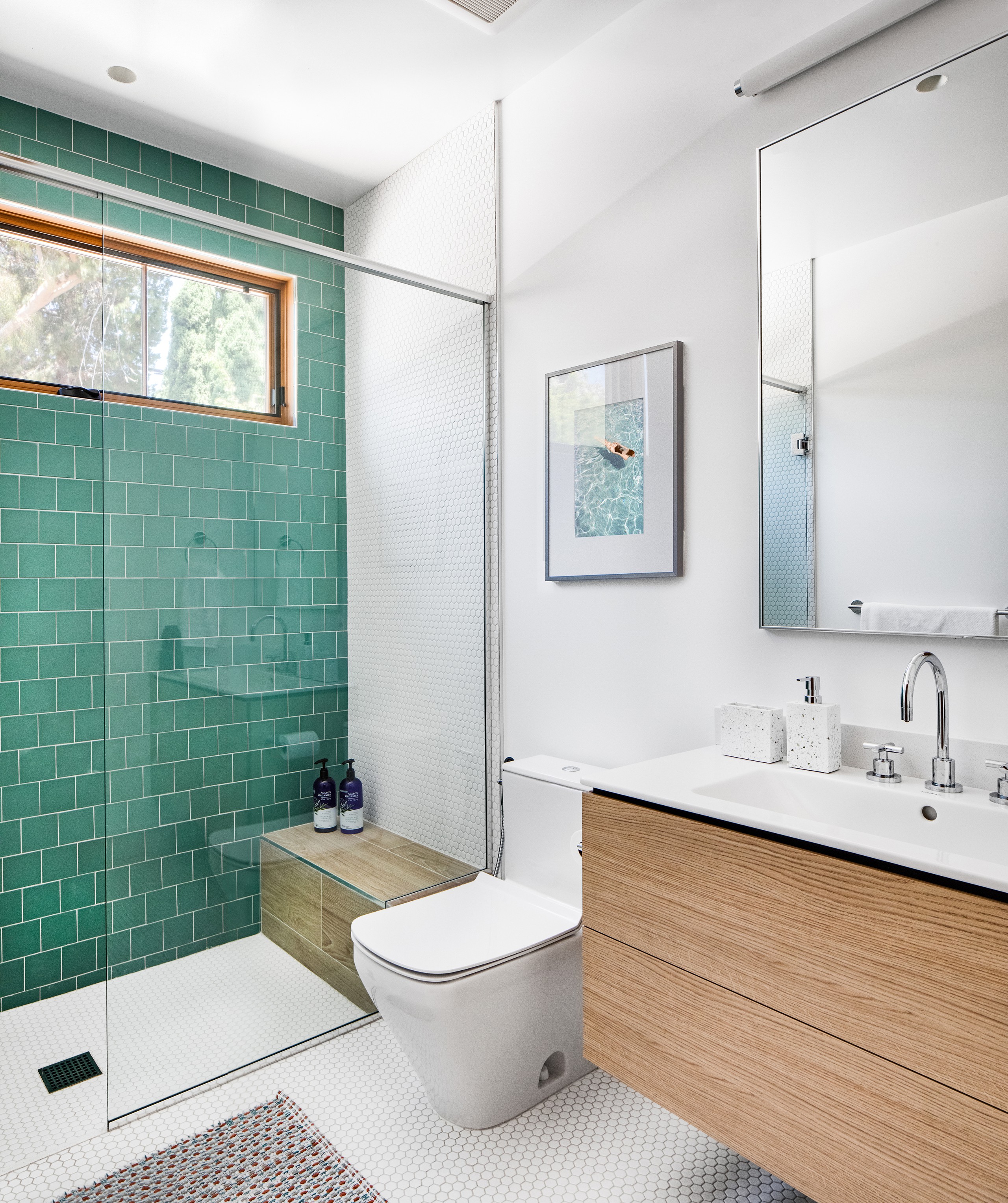 75 Badezimmer mit grünen Fliesen und Mosaik-Bodenfliesen Ideen & Bilder -  Mai 2022 | Houzz DE
