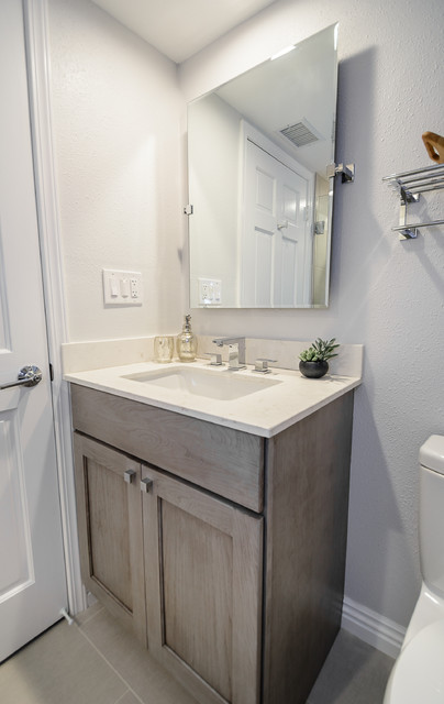 Modern Transitional Guest Bath Vanity and Sink Area - Transitional - Bathroom - Los Angeles - by ...