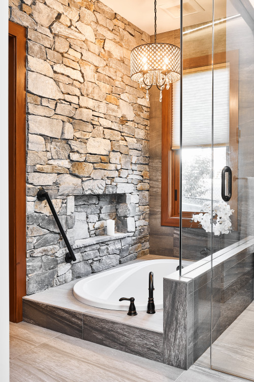 lodge style bathroom decor