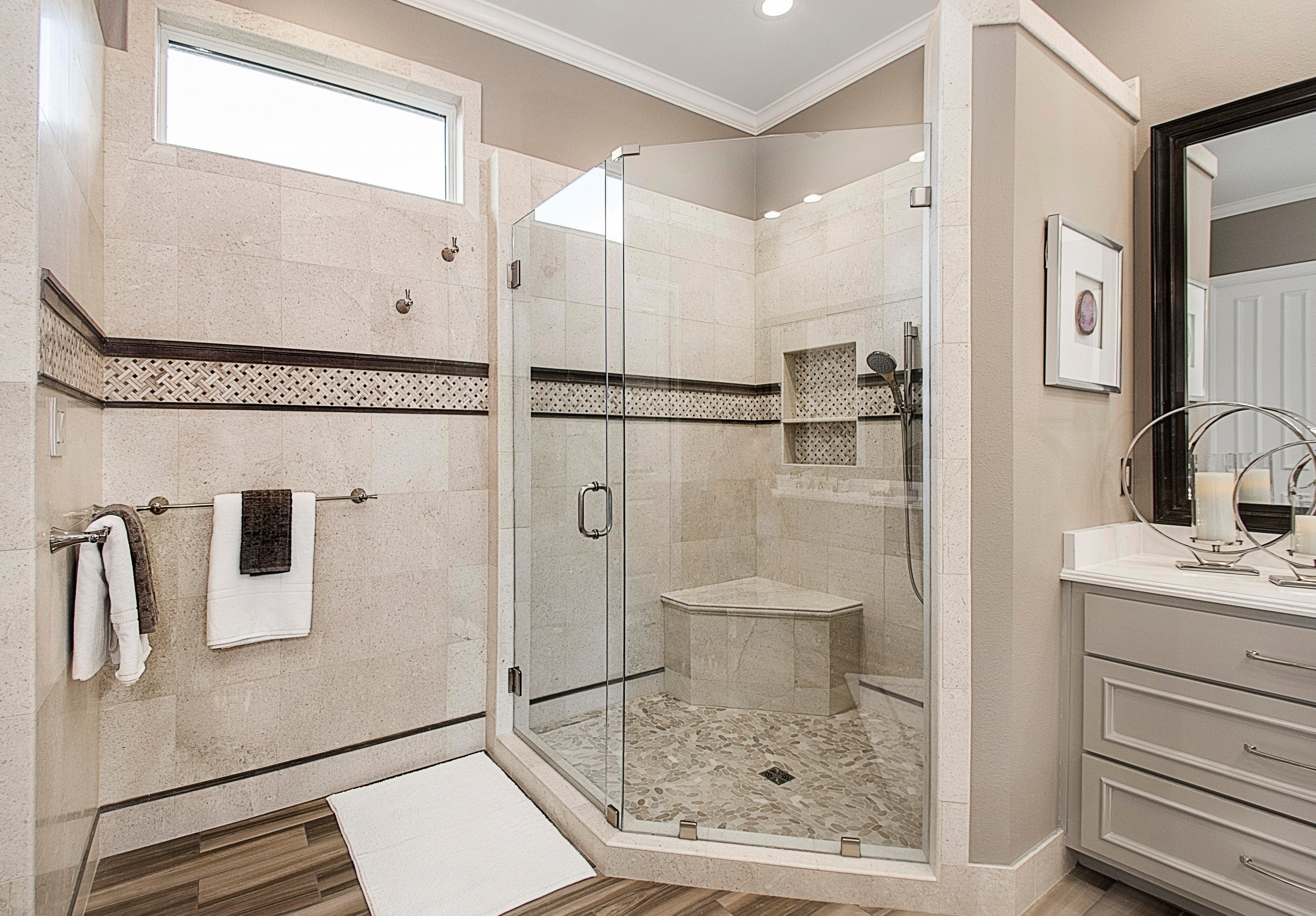 Modern White Bathroom Remodel In Plano Tx Transitional Bathroom Dallas By Euro Design Build Houzz