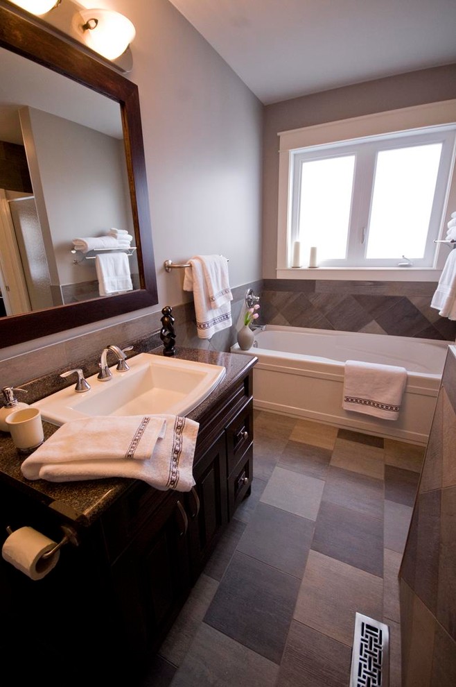 Example of a trendy bathroom design in Edmonton