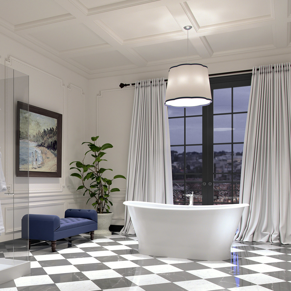 Montebello Oval Freestanding Bathtub, White Cast Iron, 71" Bathroom