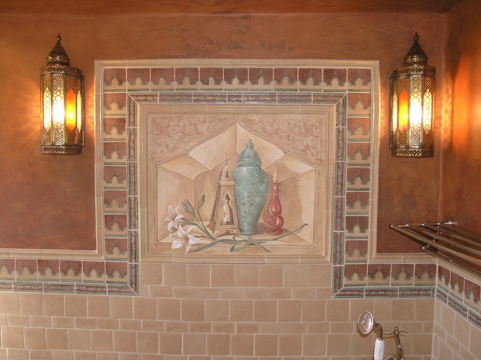 ミルウォーキーにあるエクレクティックスタイルのおしゃれな浴室の写真