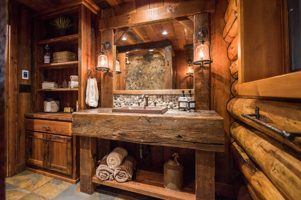 Rustic bathroom in Portland.