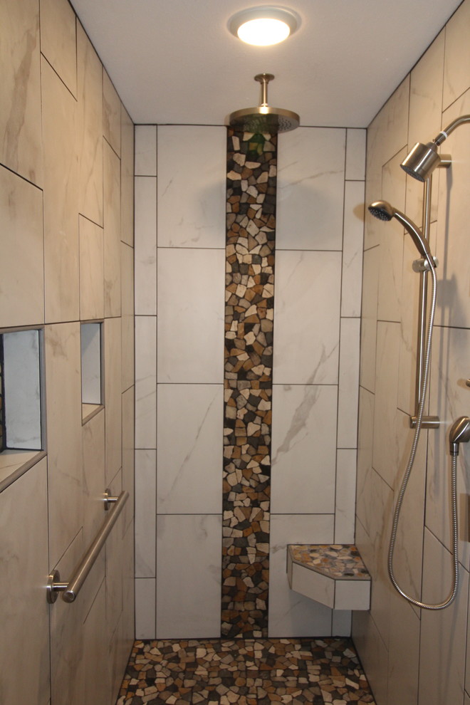 Mud Set Tile Shower with Custom Arizona Shower Door - Modern - Bathroom ...