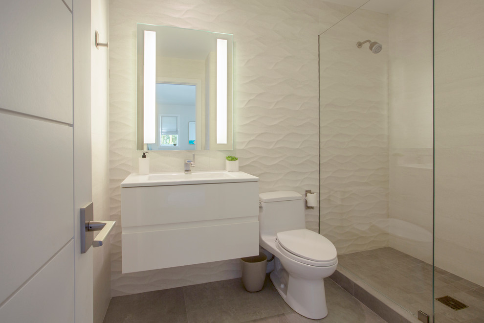 Example of a beach style bathroom design in Other