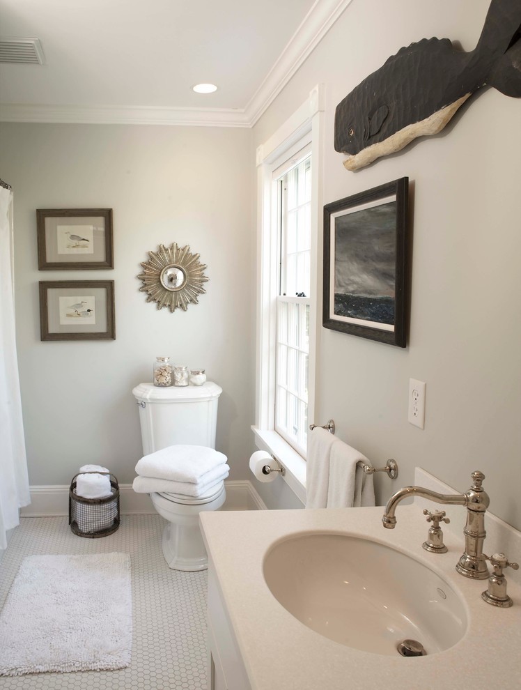 Inspiration for a timeless mosaic tile bathroom remodel in Boston