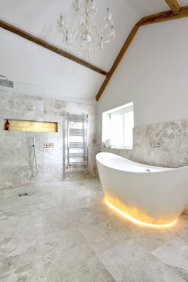 Inspiration for a large contemporary bathroom in Cardiff.