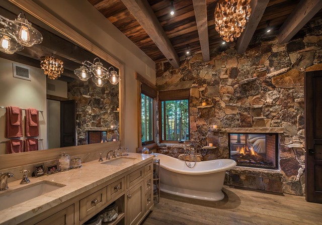 Natural Bungalow - Rustic - Bathroom - Sacramento - by Interior Design by  Julie Johnson-Holland