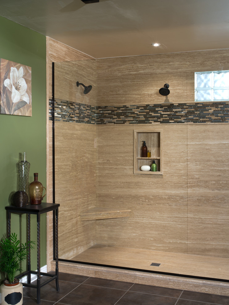 Natural Stone Bathroom Ideas Modern Bathroom Detroit by ReBath