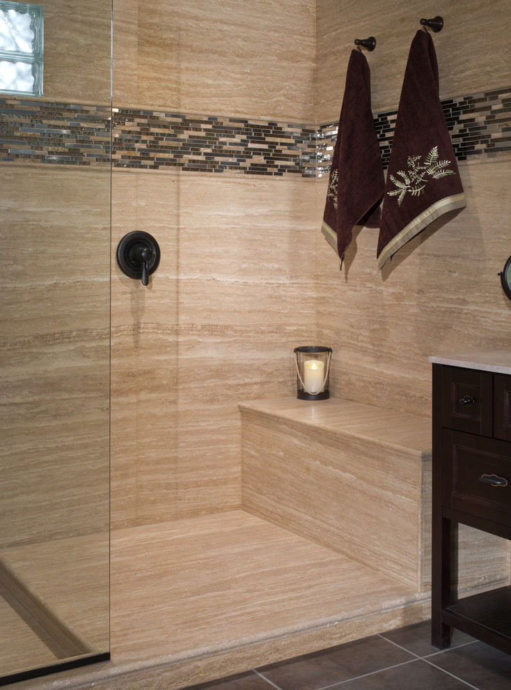 Natural Stone Bathroom Ideas Modern Bathroom Detroit by ReBath