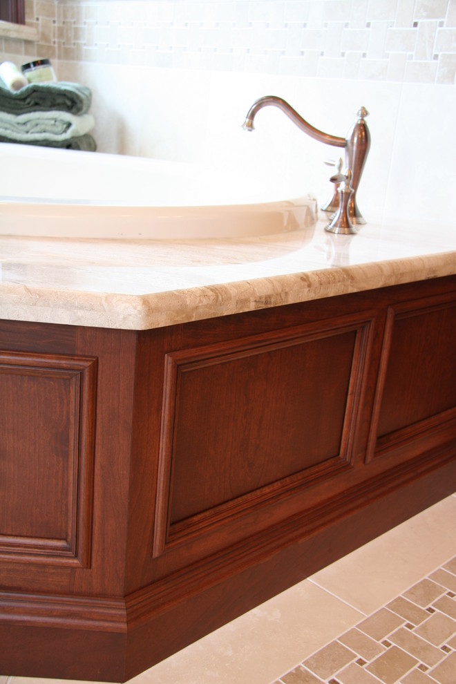 Natural Stone Master Bath in Crystal Lake Traditional Bathroom