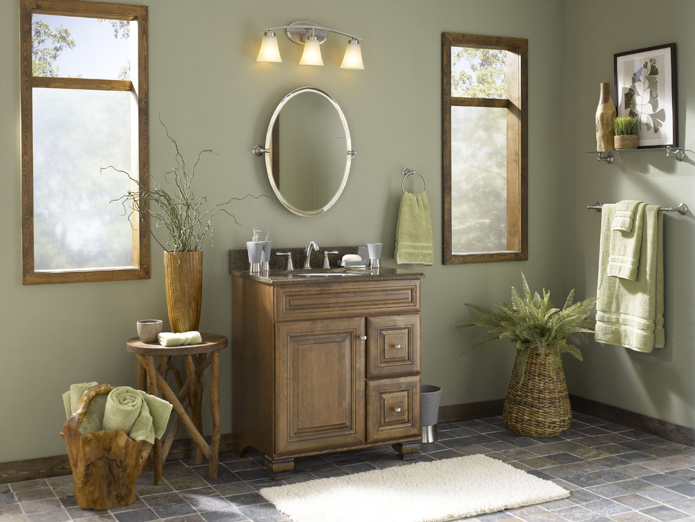 Inspiration for a tropical bathroom remodel in Charlotte