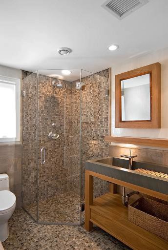 Inspiration for a rustic bathroom remodel in New York