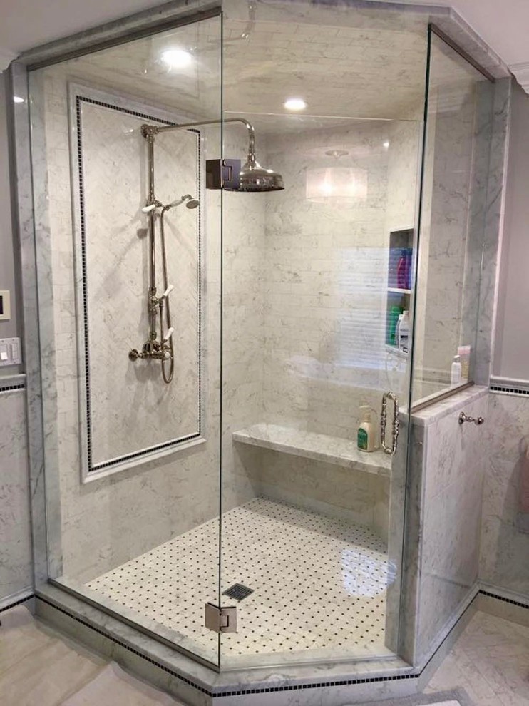 Neo Angle Showers Bathroom New York by Lighthouse Shower Doors
