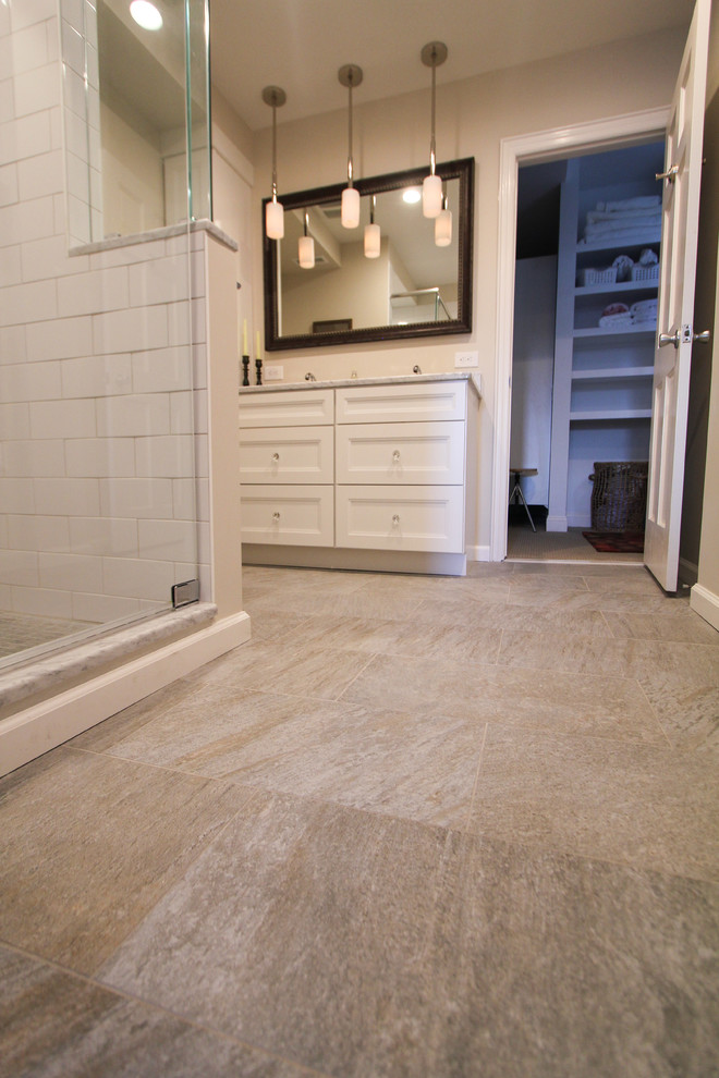 Neutral Tile Flooring Transitional Bathroom Philadelphia by