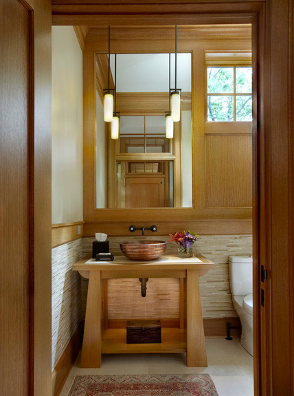 New Arts and Crafts House - Craftsman - Salle de Bain - Chicago - par