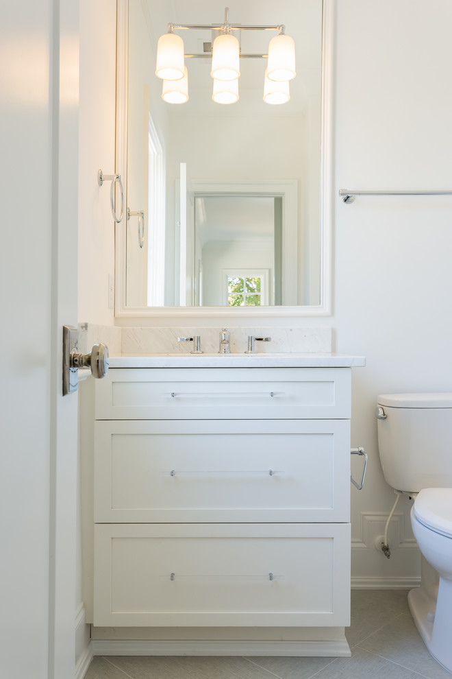 New construction kitchen and vanities, including gunmetal blue finish