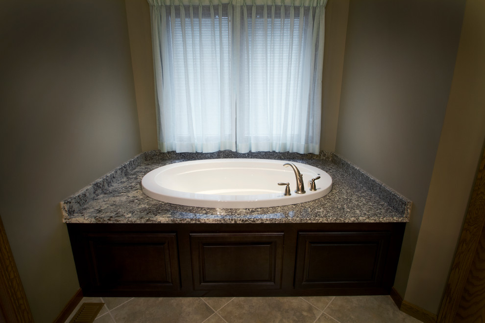 New garden tub with custom enclosure to match new vanity