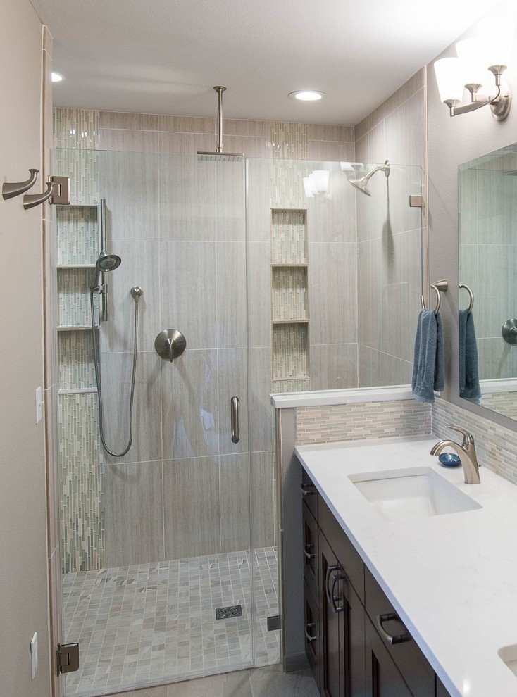 New layout, New look Bathroom Seattle by Renewal Remodels and