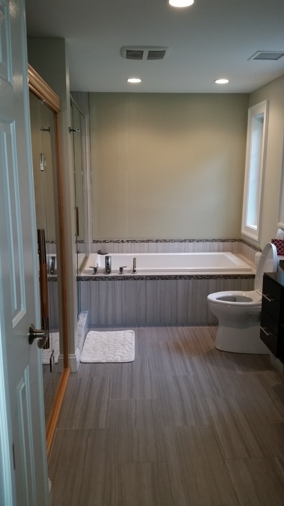 New master bath as part of the rear addition. - Transitional - Bathroom ...