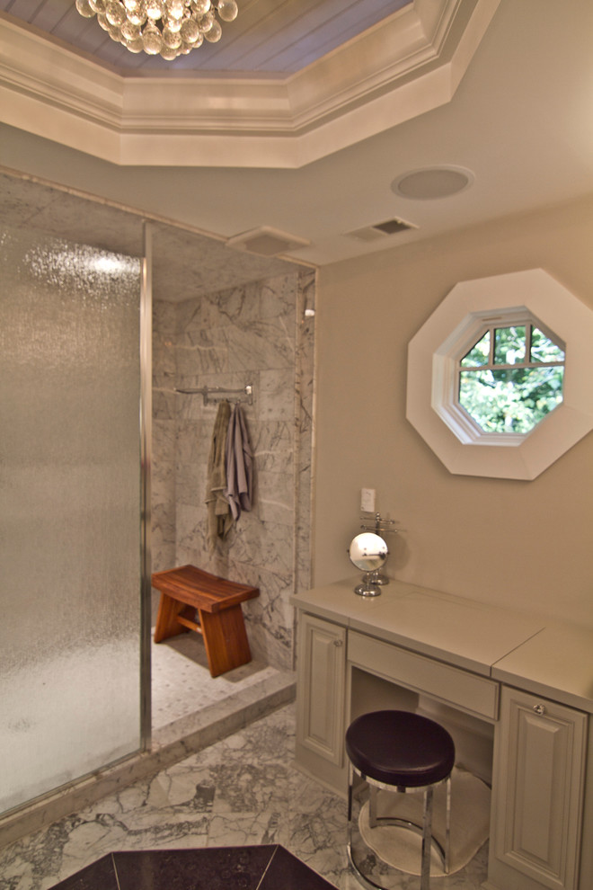 New master bath with custom makeup desk Traditional Bathroom