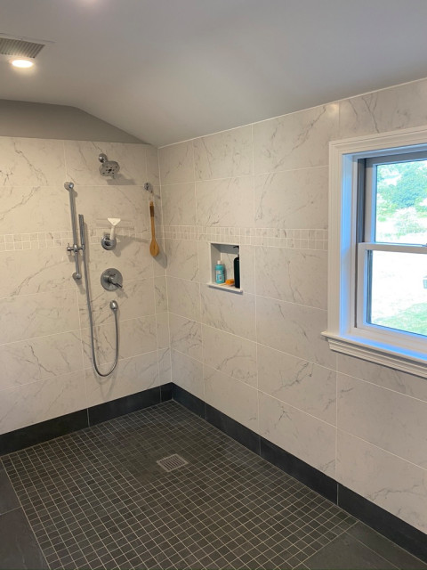 New master bathroom - zero entry shower - Contemporary - Bathroom