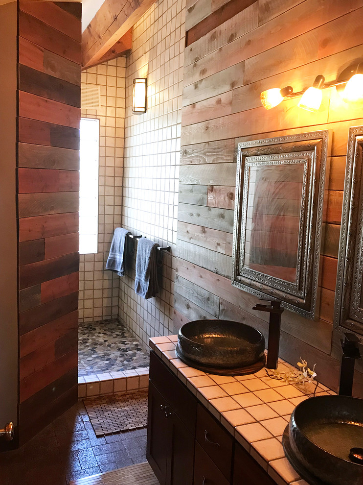 New Mexico Open Concept Mountain House - Rustic - Bathroom ...