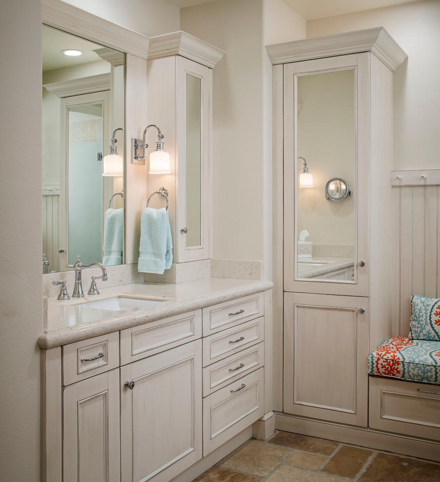 Newport Coast Master Bath Vanity with Off White Traditional