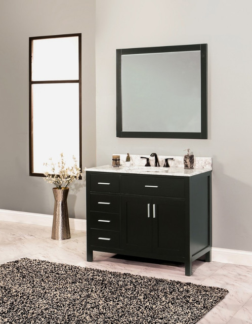 NGY Arezzo Collection Bathroom Black Vanity Set 42