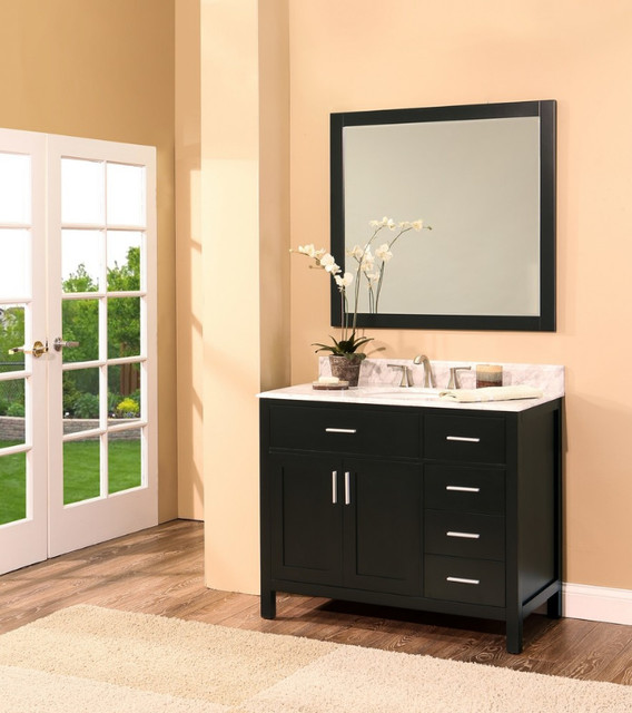 NGY Arezzo Collection Bathroom Black Vanity Set 42