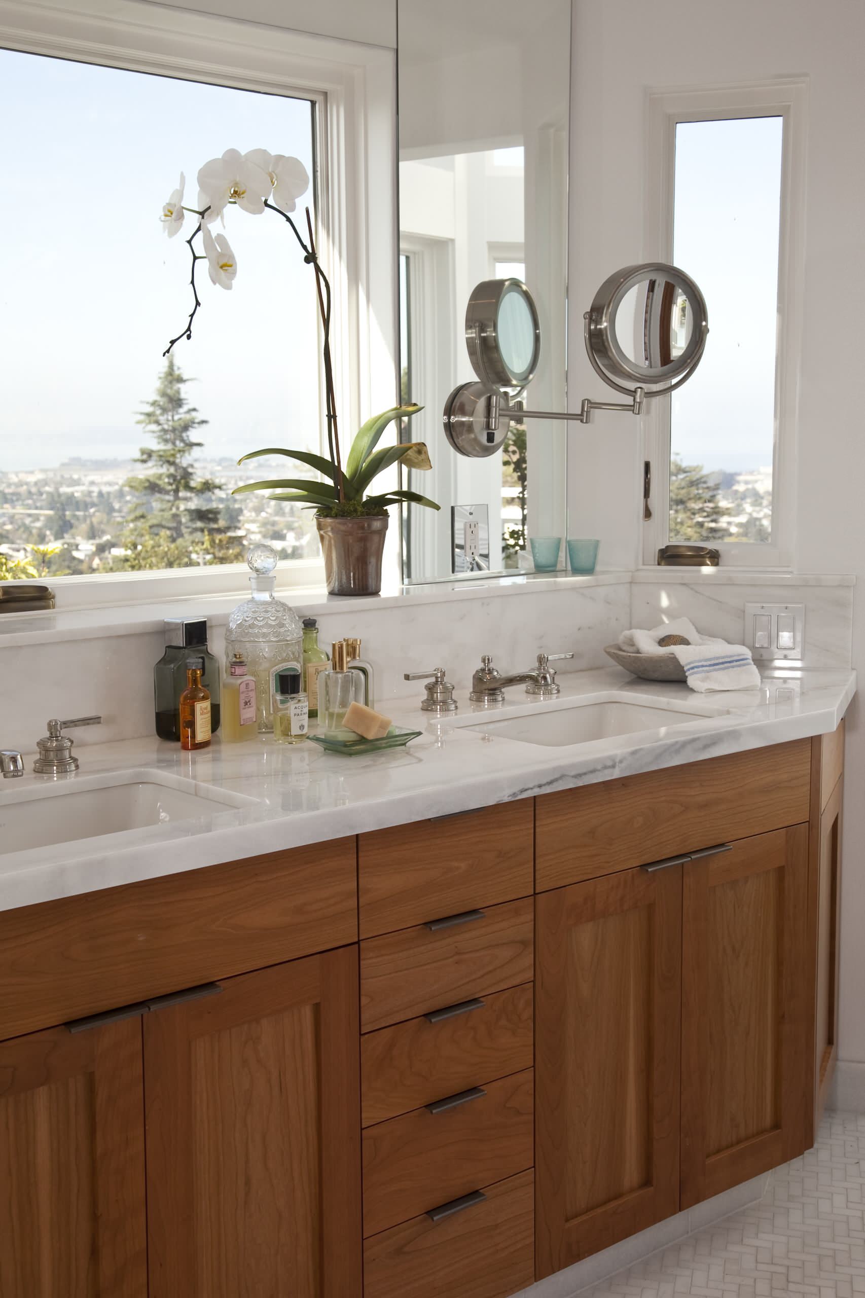 cherry finish bathroom cabinets