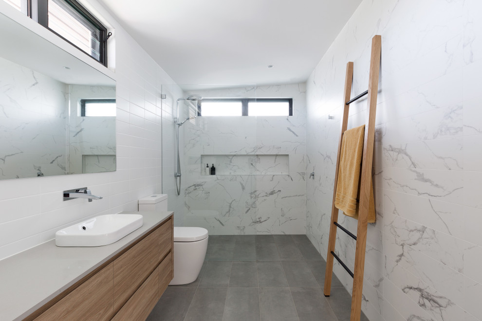 Inspiration for a coastal bathroom remodel in Sydney