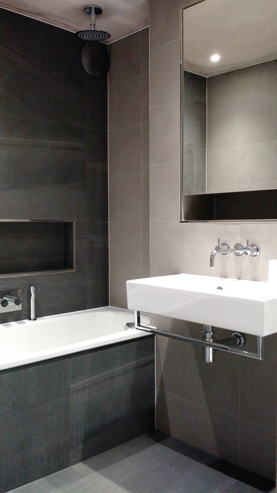 Photo of a small contemporary bathroom in London.