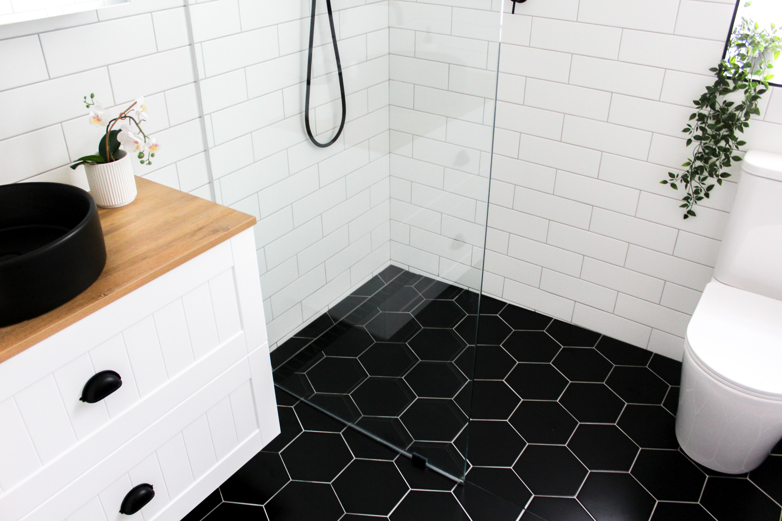 North Perth Bathroom Renovation Black Hexagon Modern Bathroom Perth By On The Ball Bathrooms Houzz