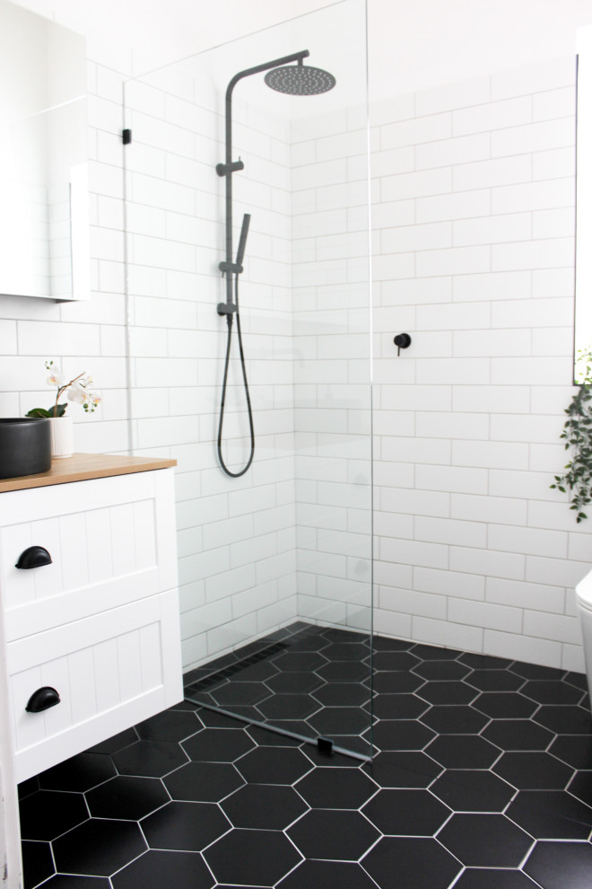 North Perth Bathroom Renovation Black Hexagon Modern By On The Ball Bathrooms Houzz North Perth Bathroom Renovation Black