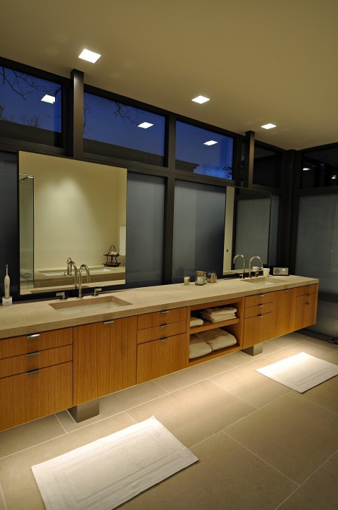 Inspiration for a contemporary bathroom remodel in Dallas