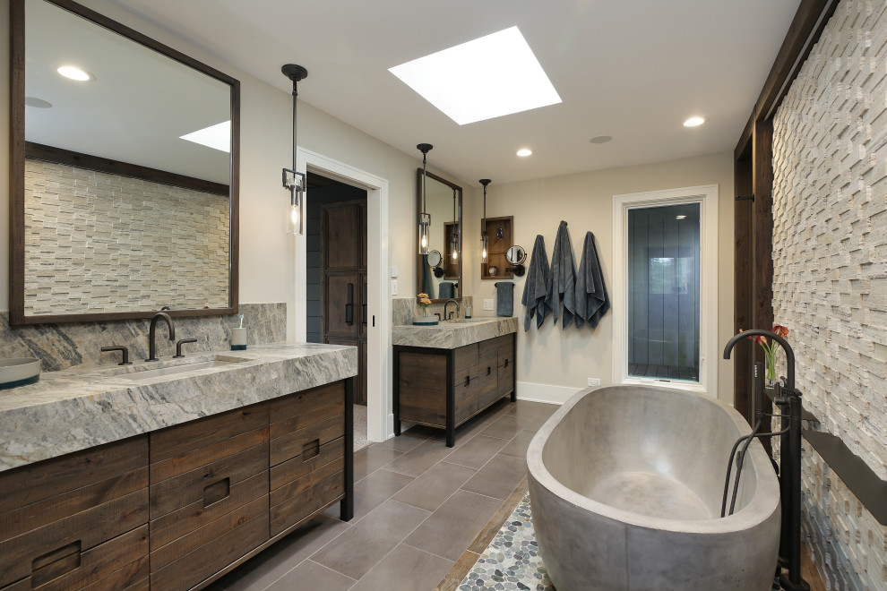 Northwoods Home Rustic Bathroom Chicago by 2 Design Group Houzz