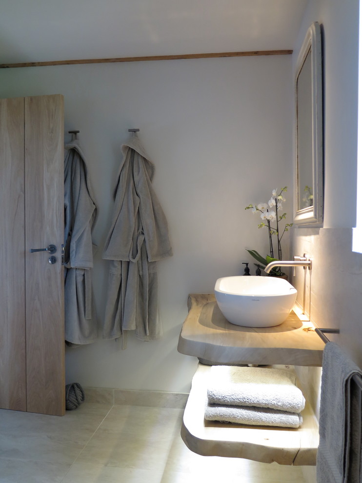 Inspiration for a large contemporary bathroom in Cheshire with a walk-in shower, porcelain tiles and porcelain flooring.