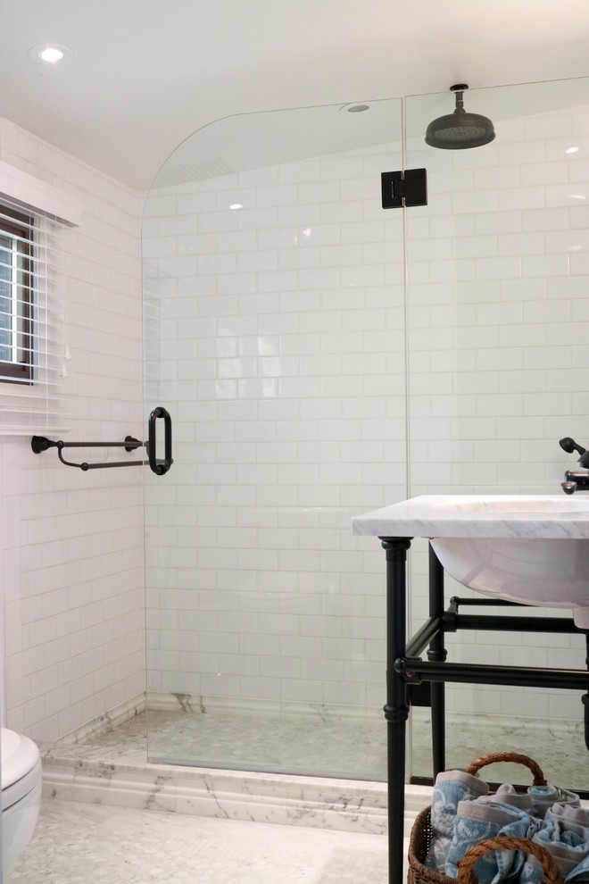 Oakdale Artist’s Colony Farmhouse Bathroom New York by A&B Contracting Co. Houzz
